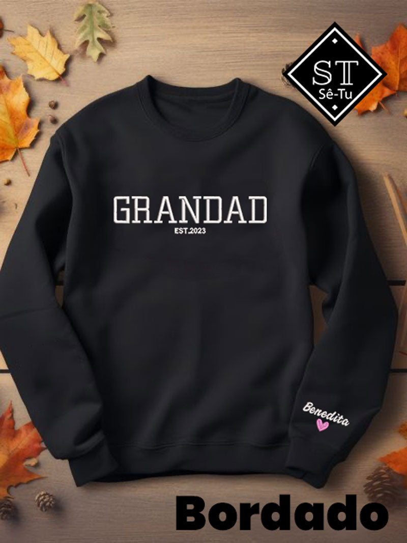 Sweatshirt Grandad Manga (Bordado)